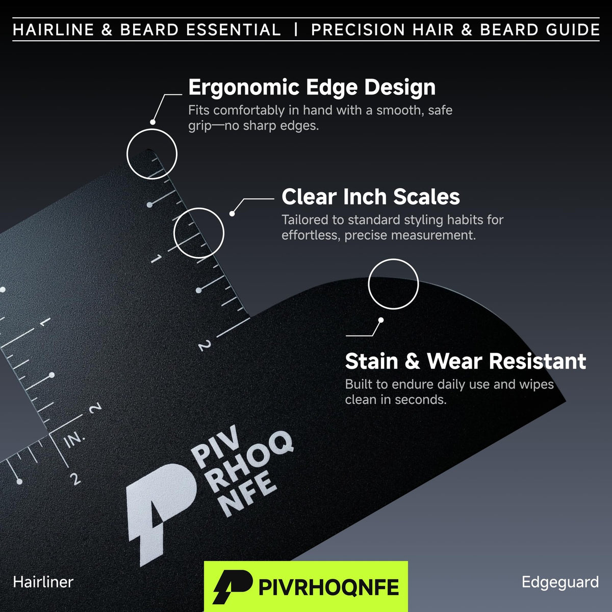 Enhancement Card for Barbers – Hairline & Beard Lineup Tool with Black