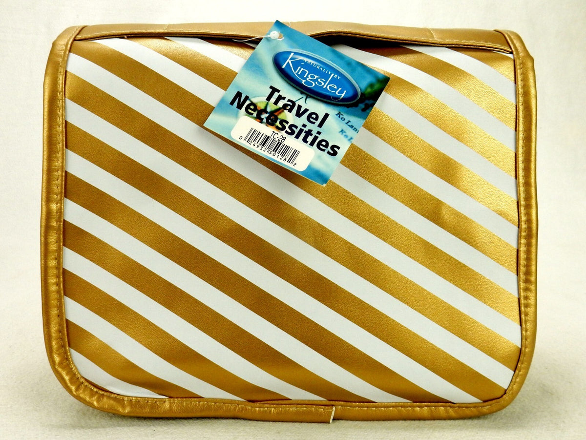 Hanging Cosmetic Bag Nylon Shell with Vinyl Pouch and Metal Hook