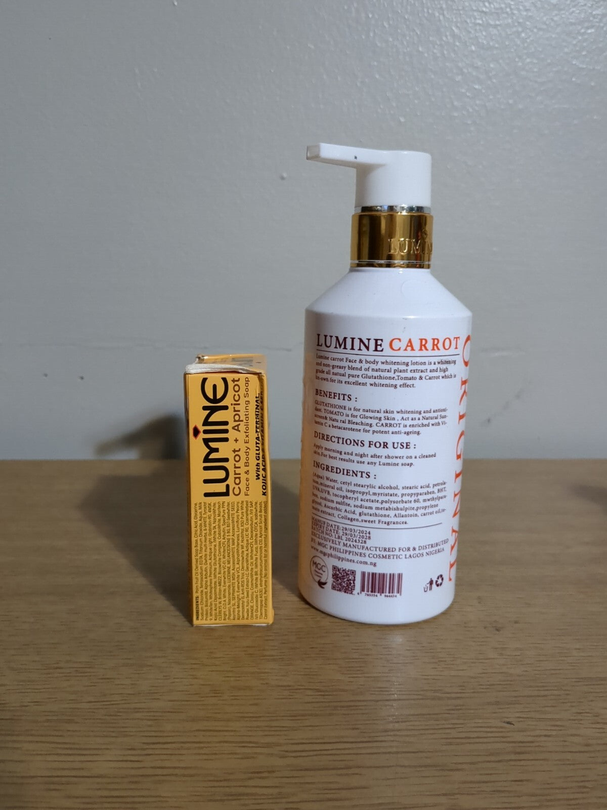Brightening Carrot Lotion & Apricot Soap Set - Moisturizing 400ml