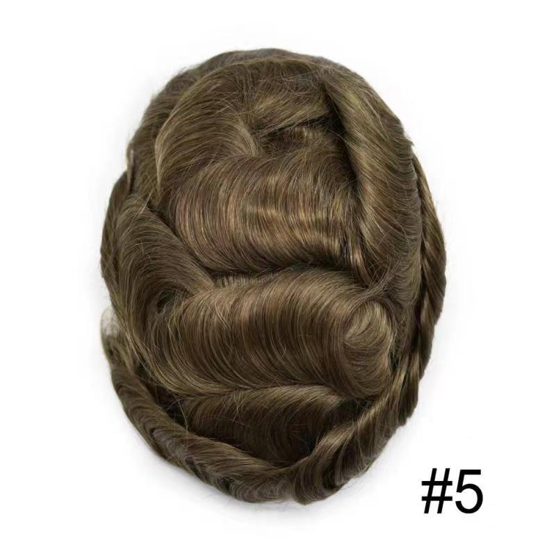 Men's Human Hair Toupee Replacement System - Ultra Thin Skin Hairpiece