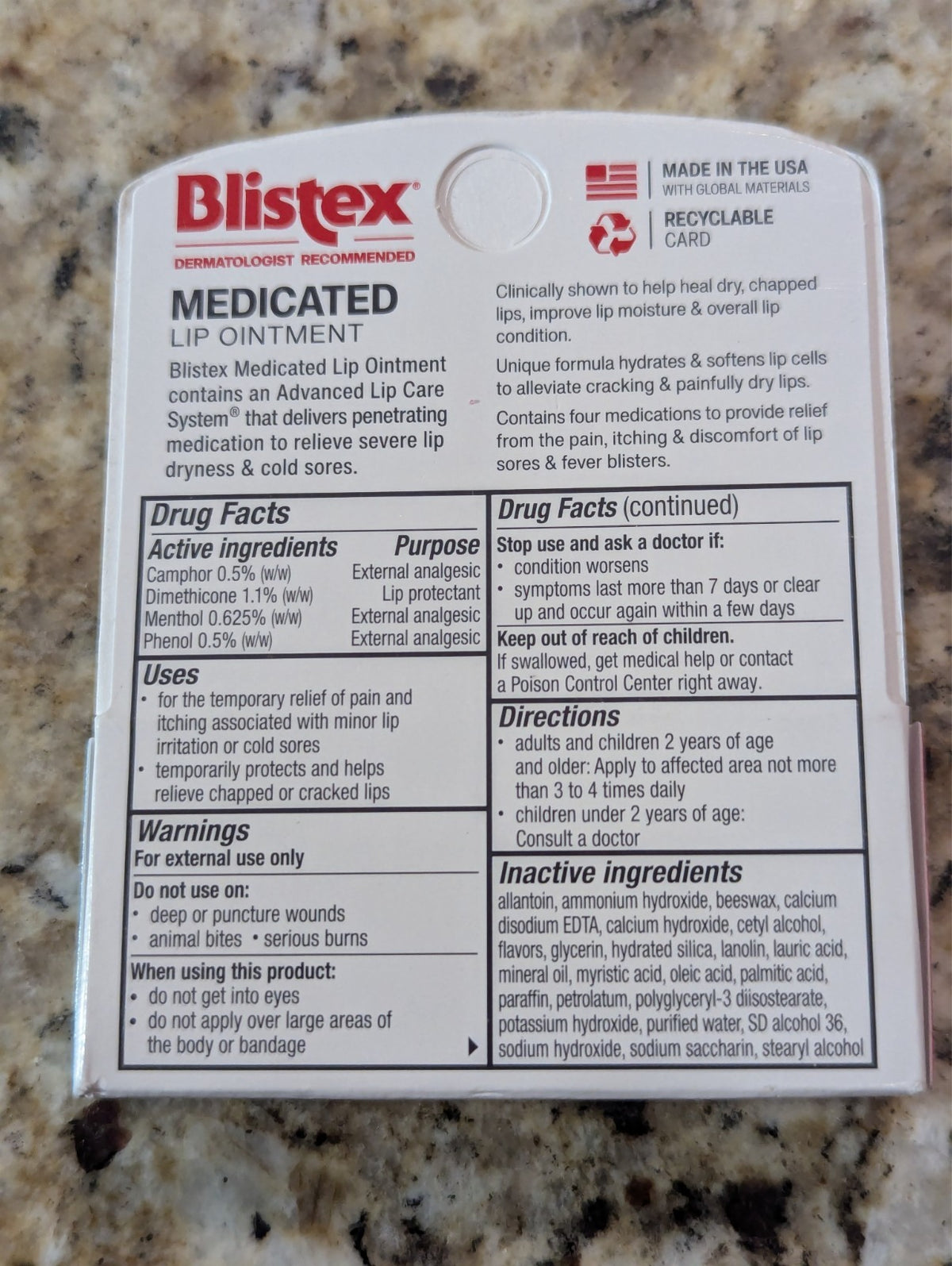 Medicated Lip Balm Set - 2 Tubes of Blistex Lip Ointment 0.21 oz