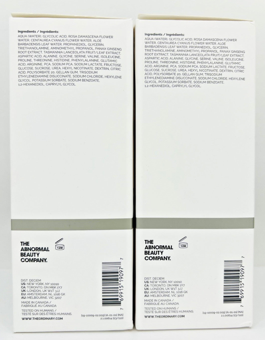 The Ordinary 7% Glycolic Acid Exfoliating Toner Set of 2 - 240mL/8.1oz Skin Care