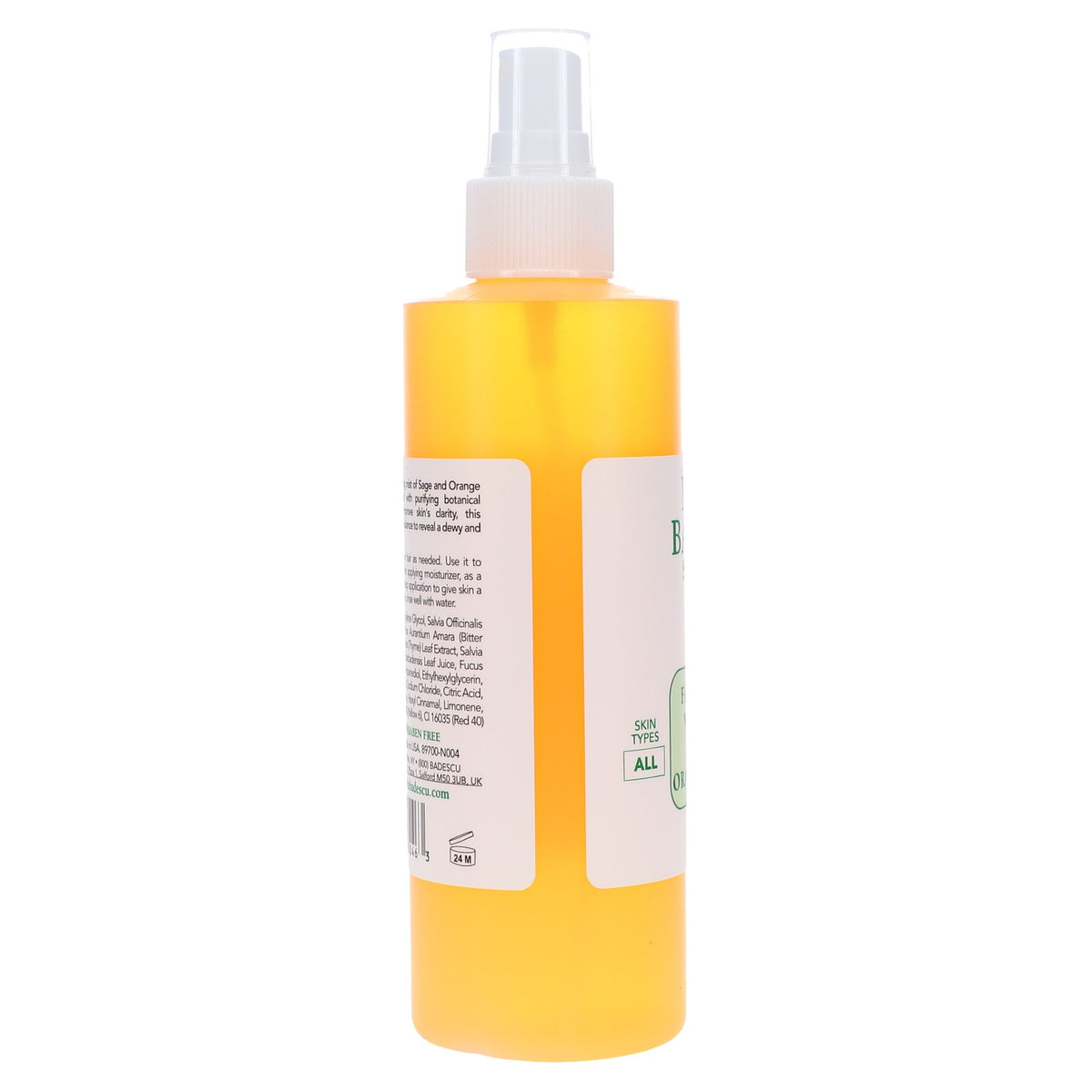 Facial Spray with Aloe, Sage & Orange Blossom - Hydrating Mist 8 oz
