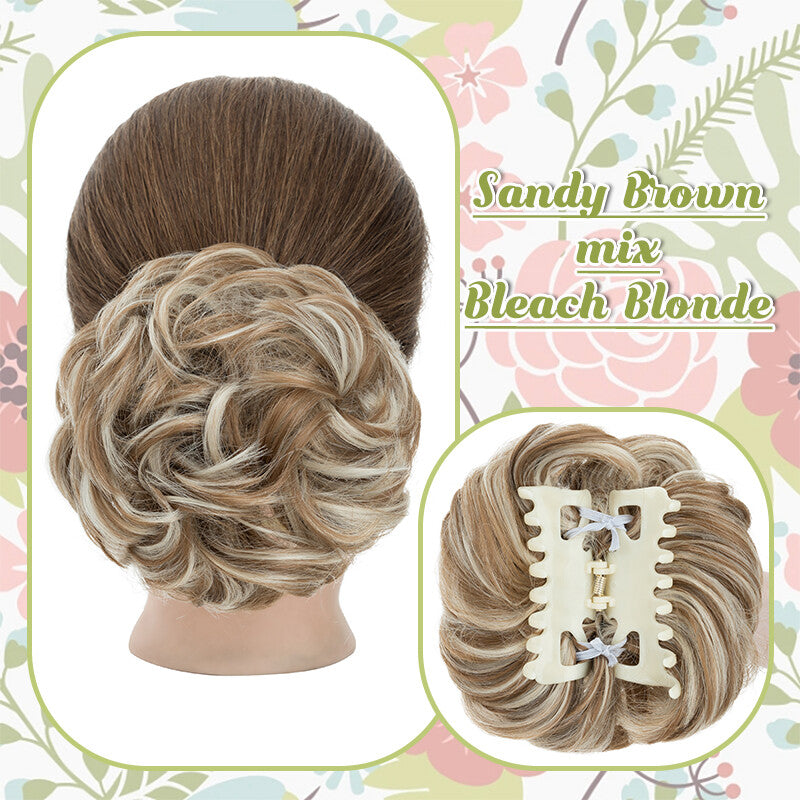 Messy Bun Claw Hair Clip Extensions - Curly Thick Updo Accessory