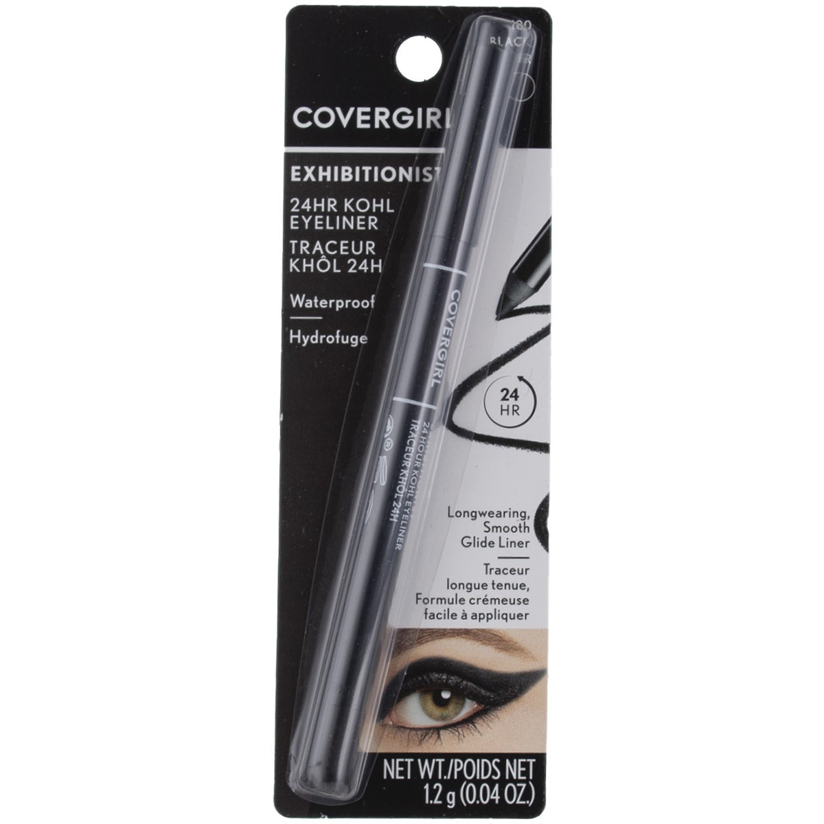 CoverGirl Exhibitionist 24-Hour Waterproof Kohl Eyeliner - Black 0.04 oz - Pack of 5