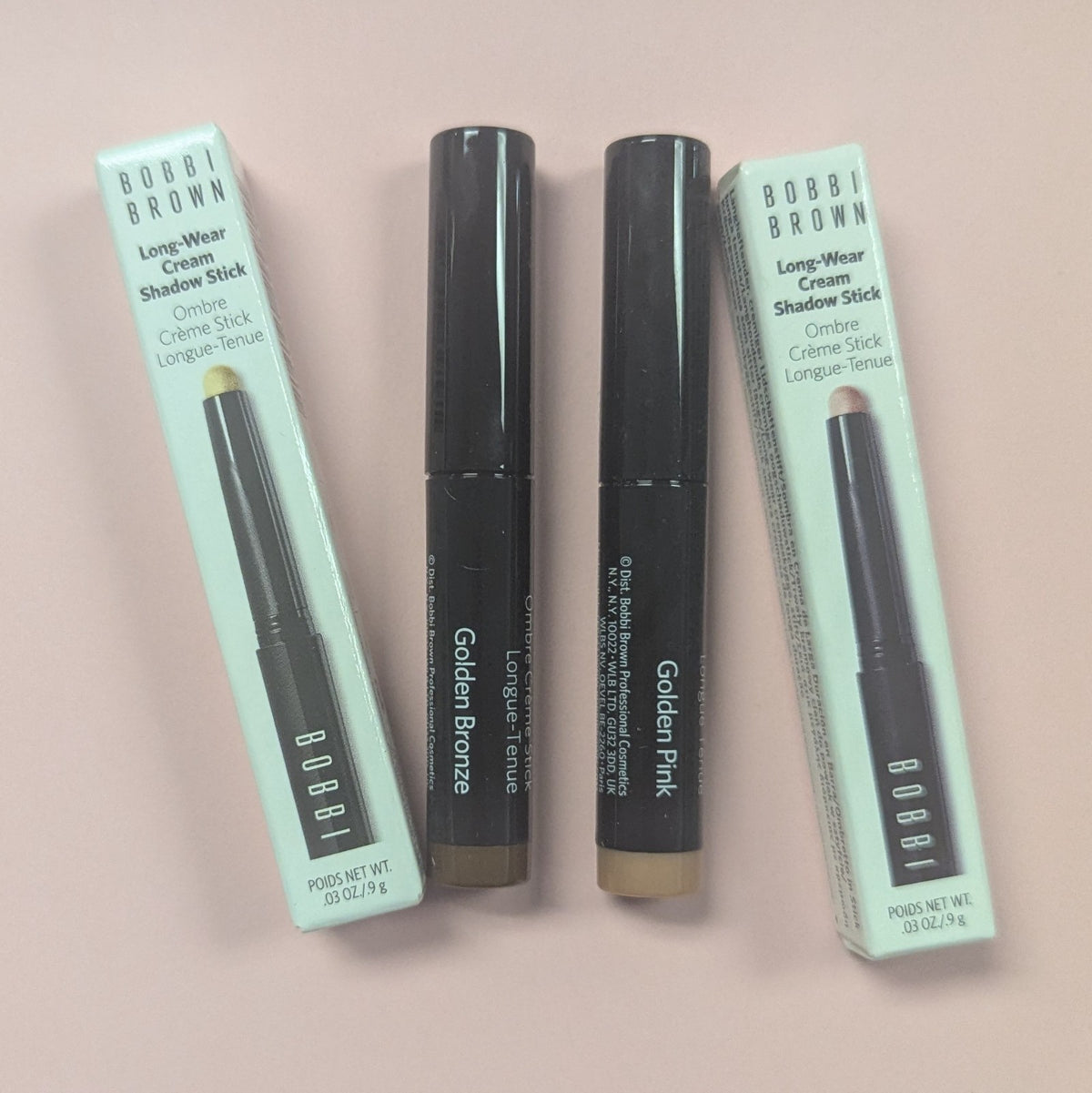 Bobbi Brown Long-Wear Cream Shadow Stick Duo - Golden Bronze & Pink Travel Size