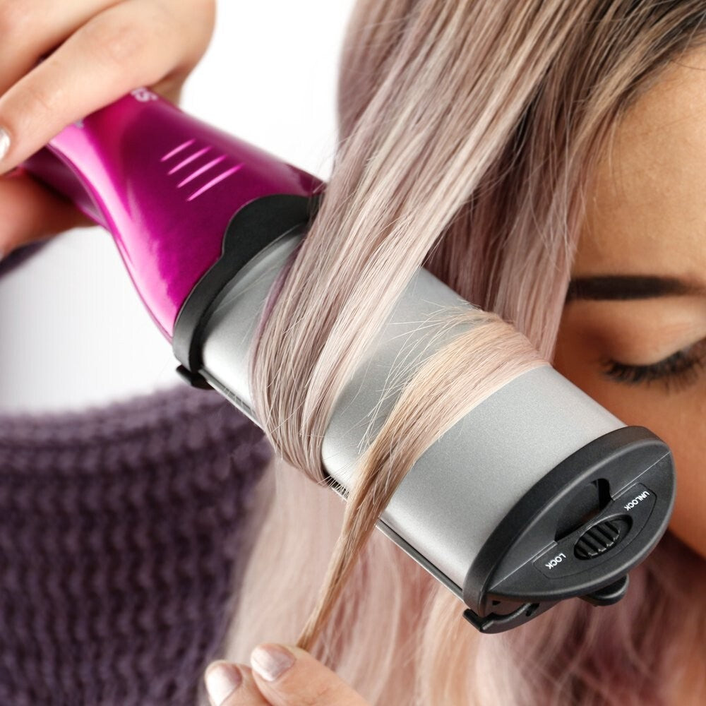 Hair Waver and Curling Wand Set - Beachy Waves, Tousled Curls, 2-in-1 Styling Tool