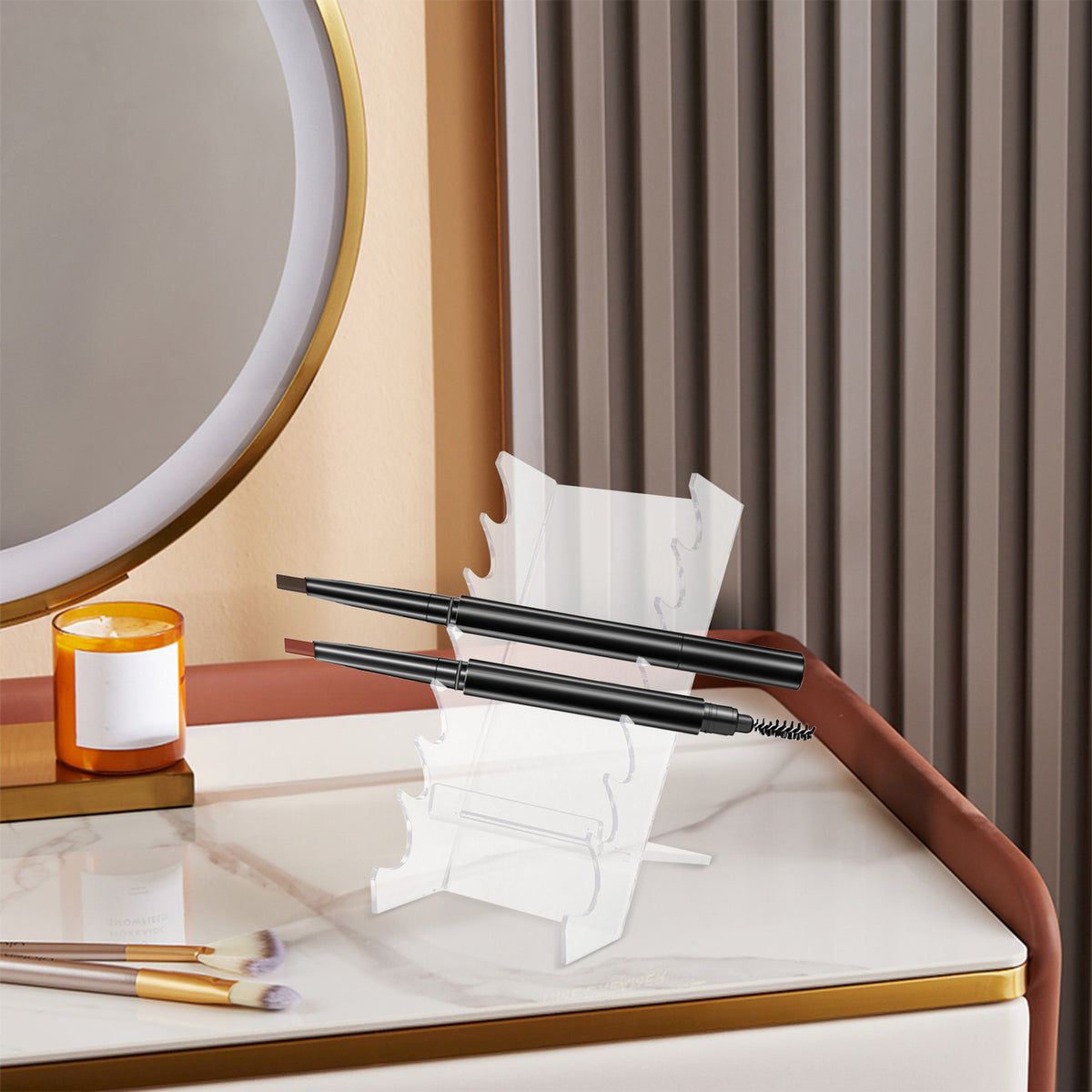 Acrylic Makeup Brush Holder Drying Rack Organizer Clear Stand