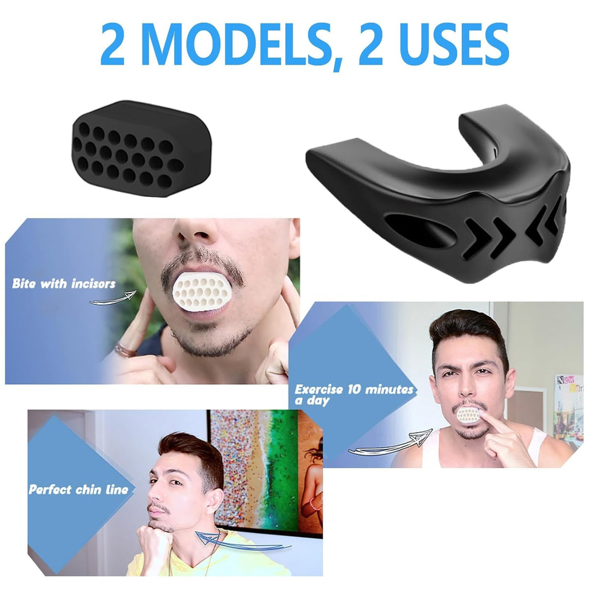 Jaw Exerciser with 3 Resistance Levels for Men & Women - Facial Tone & Slimming Device