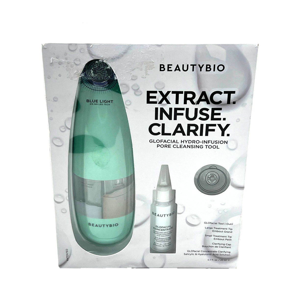 Hydro-Infusion Pore Cleansing and Blue Light Therapy Device - Rechargeable