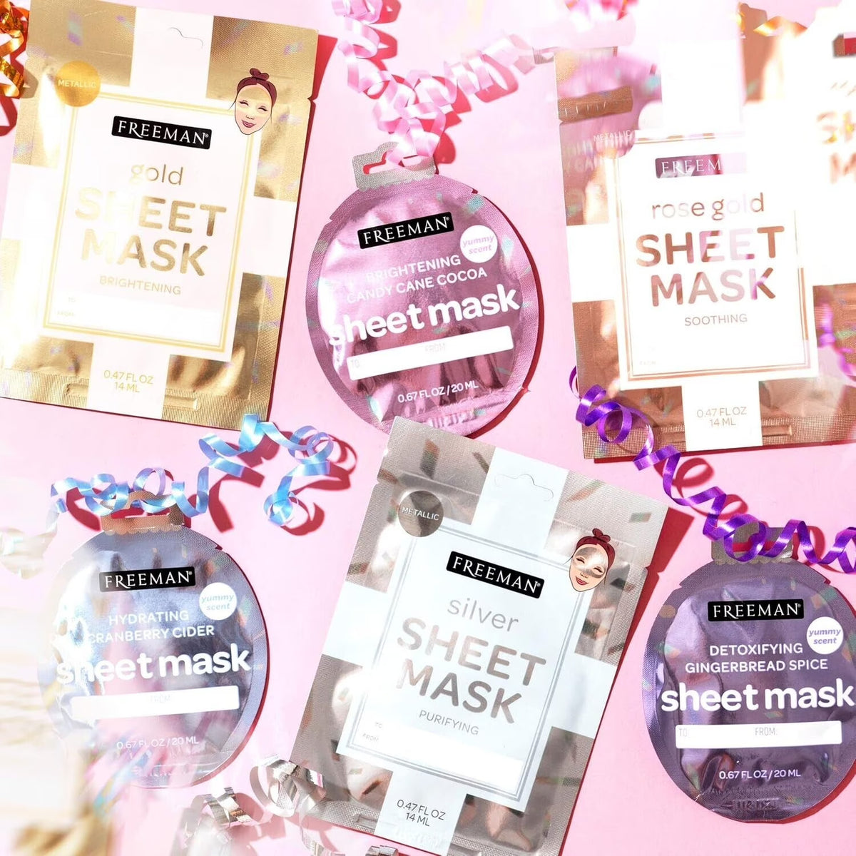 Freeman Brightening Candy Cane Cocoa Sheet Mask - 12 Pack