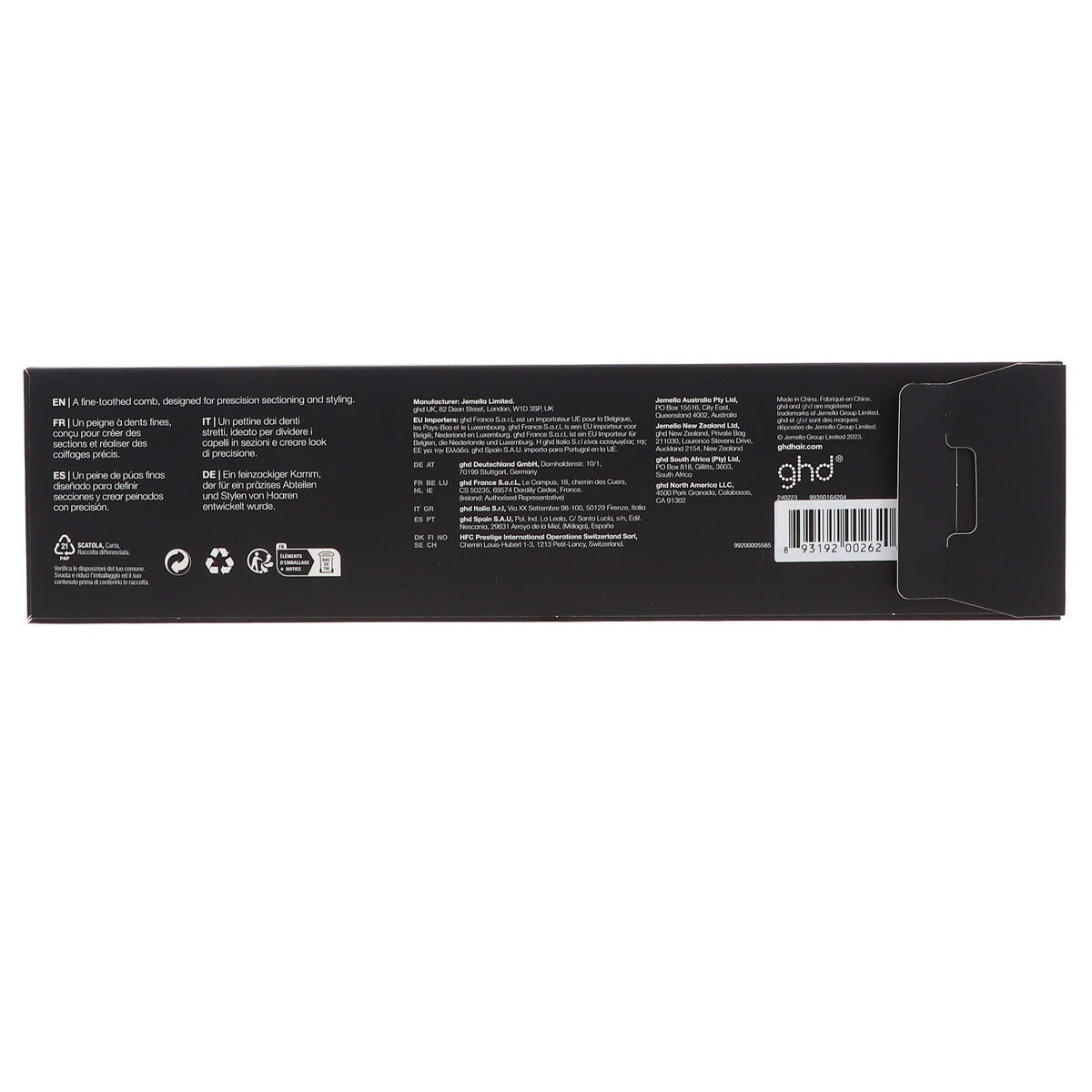 Hair Styling Tail Comb for Precise Sectioning and Backcombing - Anti-Static, Heat-Resistant