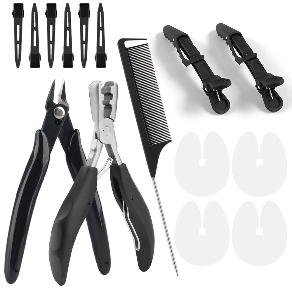 Keratin Bonding Tool Kit for K Tip Hair 4Pcs Acrylic Black