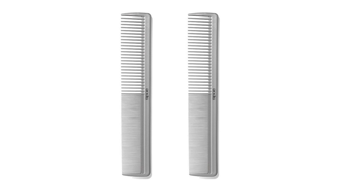 Professional Hair Cutting Comb Set - Dual-Tooth, Heat-Resistant, Grey 2-Pack