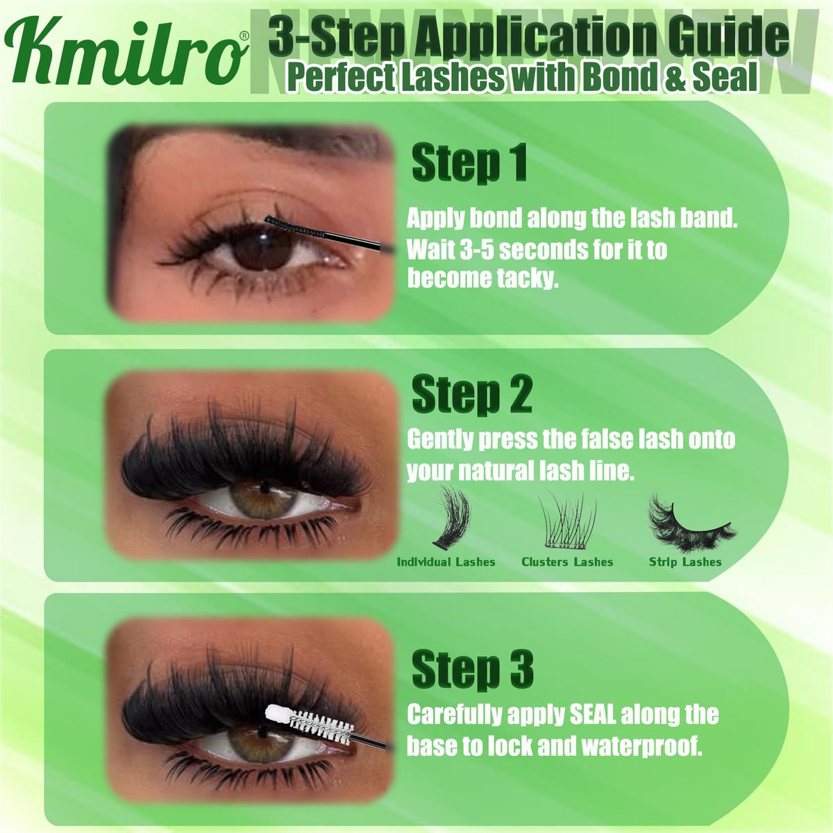 Waterproof Lash Cluster Glue Bond & Seal Hypoallergenic Eyelash Adhesive