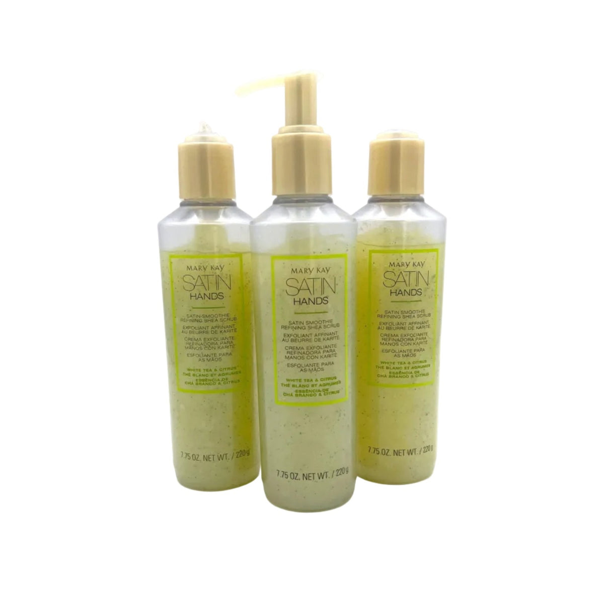 MARY KAY SATIN HANDS~WHITE TEA & CITRUS SMOOTHIE~NO PUMP~3 FULL SIZE