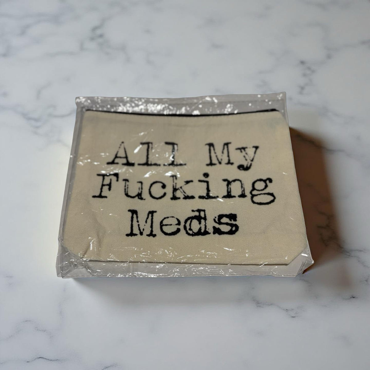 Travel Medication Bag with Funny 'All My F*n Meds' Print - Travel Organizer Pouch