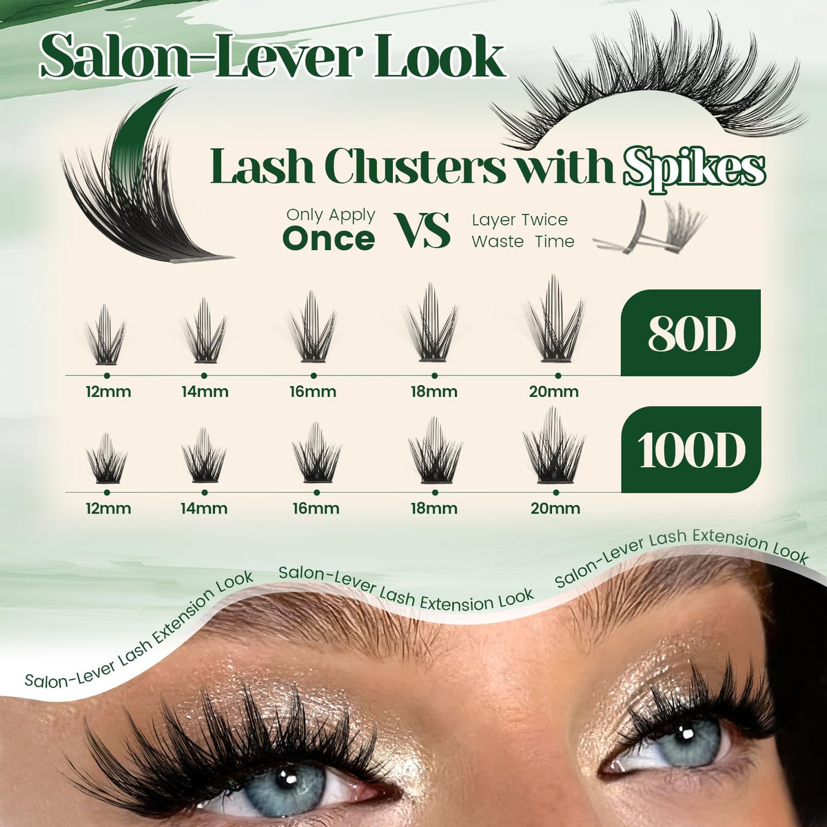 D Curl Spiky Manga Lash Clusters 12-20mm False Eyelashes for Dramatic Anime Look