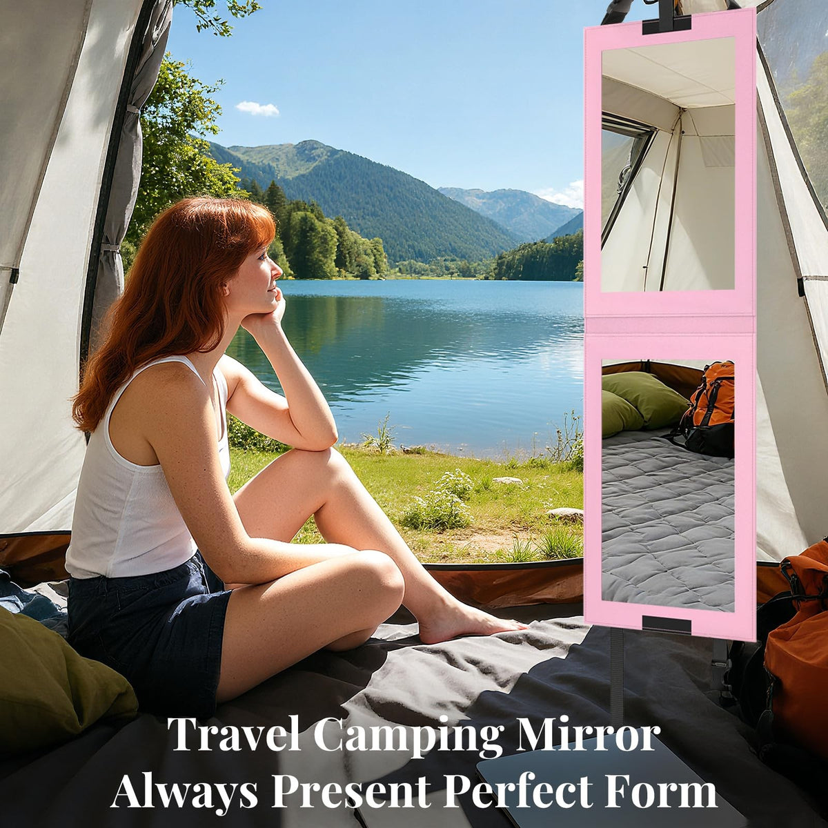 Foldable Full-Length Mirror for Travel - 33x13 Inch Acrylic Dancing Backstage