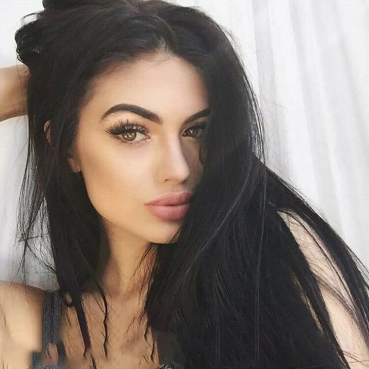 24 Inch Long Straight Black Synthetic Wig for Daily Wear & Parties
