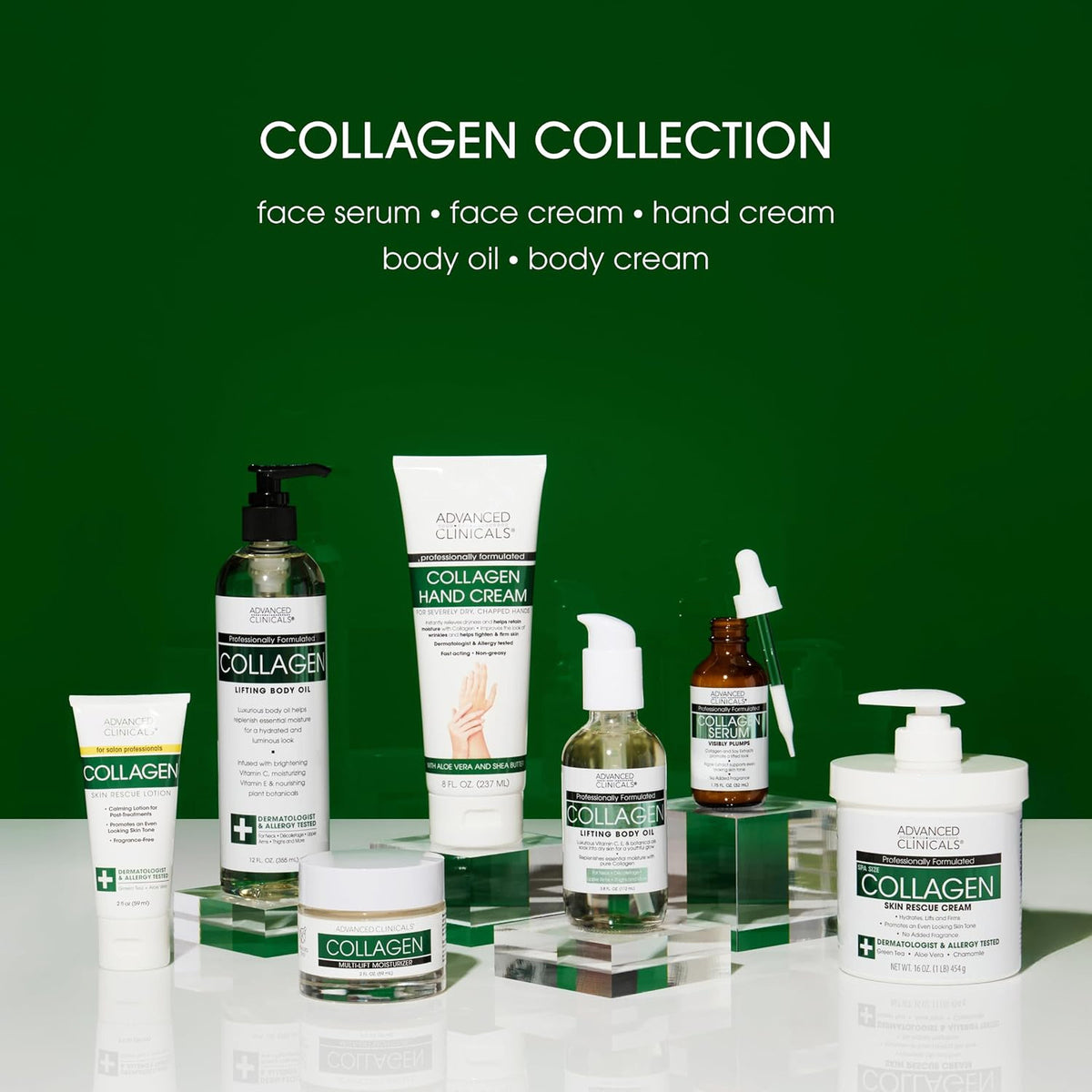Collagen Body Lotion & Face Moisturizer with Vitamin E – 2-Piece Set