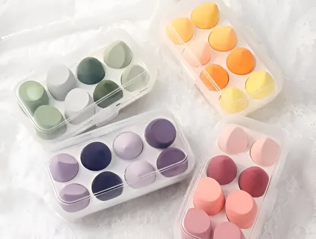 8 Pcs Colorful Makeup Sponge Set Blender Foundation Blenders