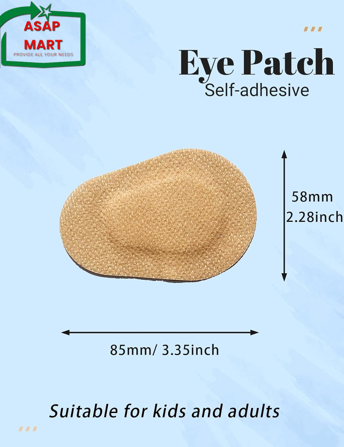 Disposable Breathable Adhesive Eye Patches for Adults, 20 Pack