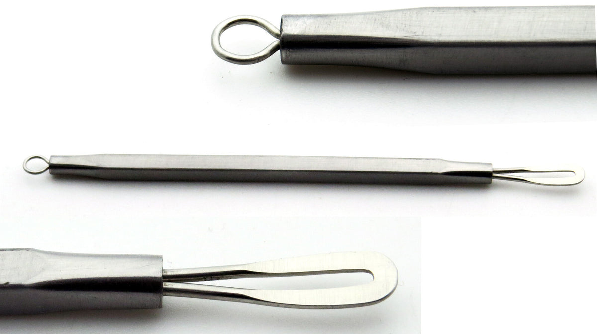 Comedone Extractor Tool Set of 3 - Blackhead & Acne Blemish Remover Kit