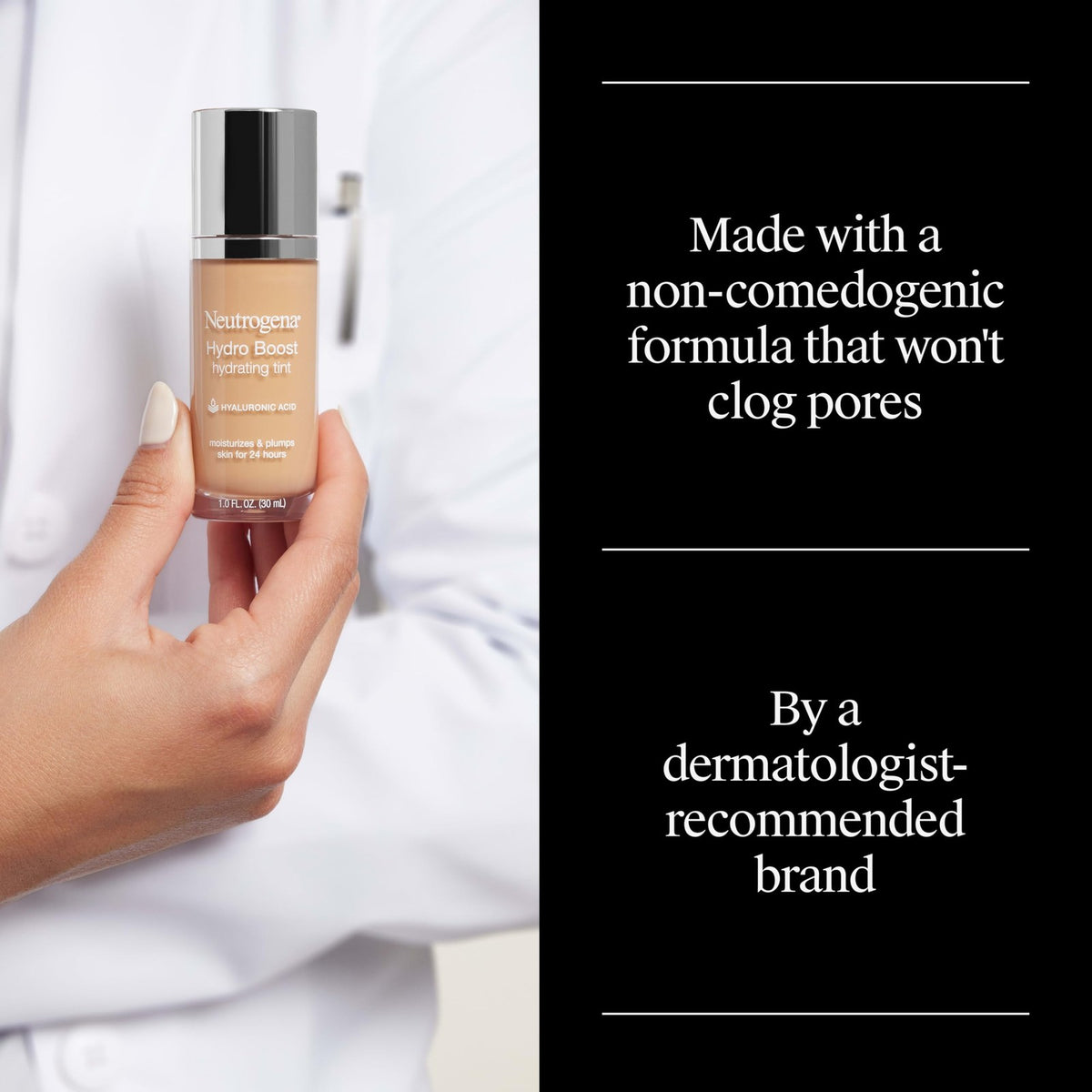 Hydrating Tinted Foundation for Dry Skin - Light Weight, Hyaluronic Acid - 1 Fl Oz
