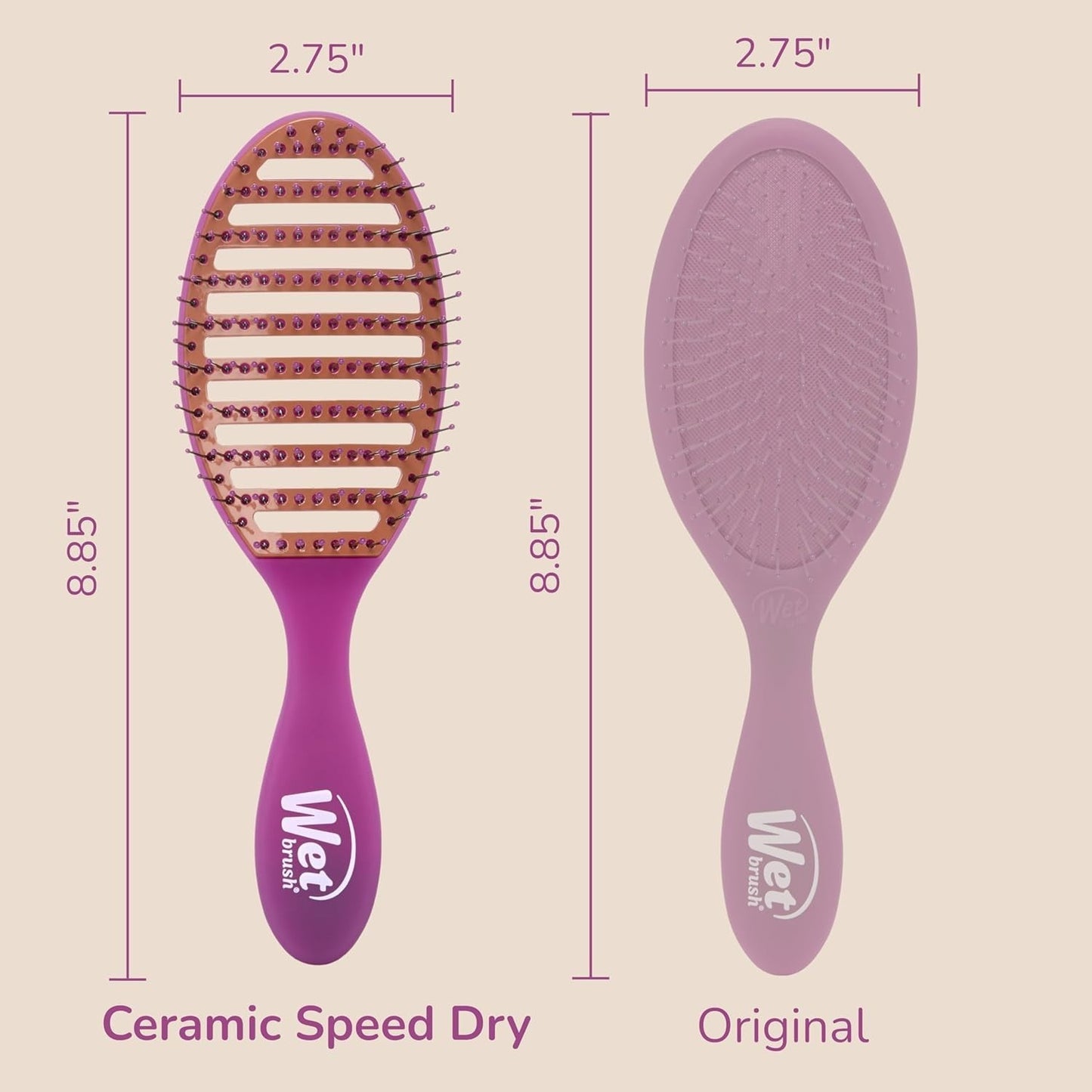 Heat-Resistant Purple Hair Brush for Fast Drying & Gentle Detangling