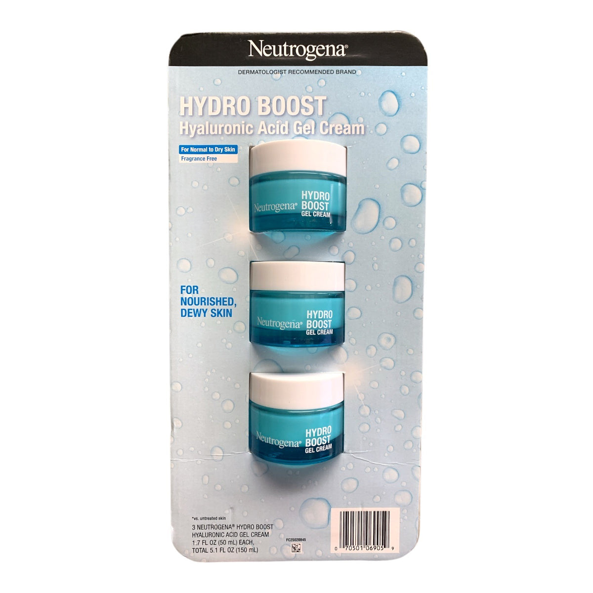 Hydro Boost Hyaluronic Acid Gel Cream Moisturizer, 3 Pack