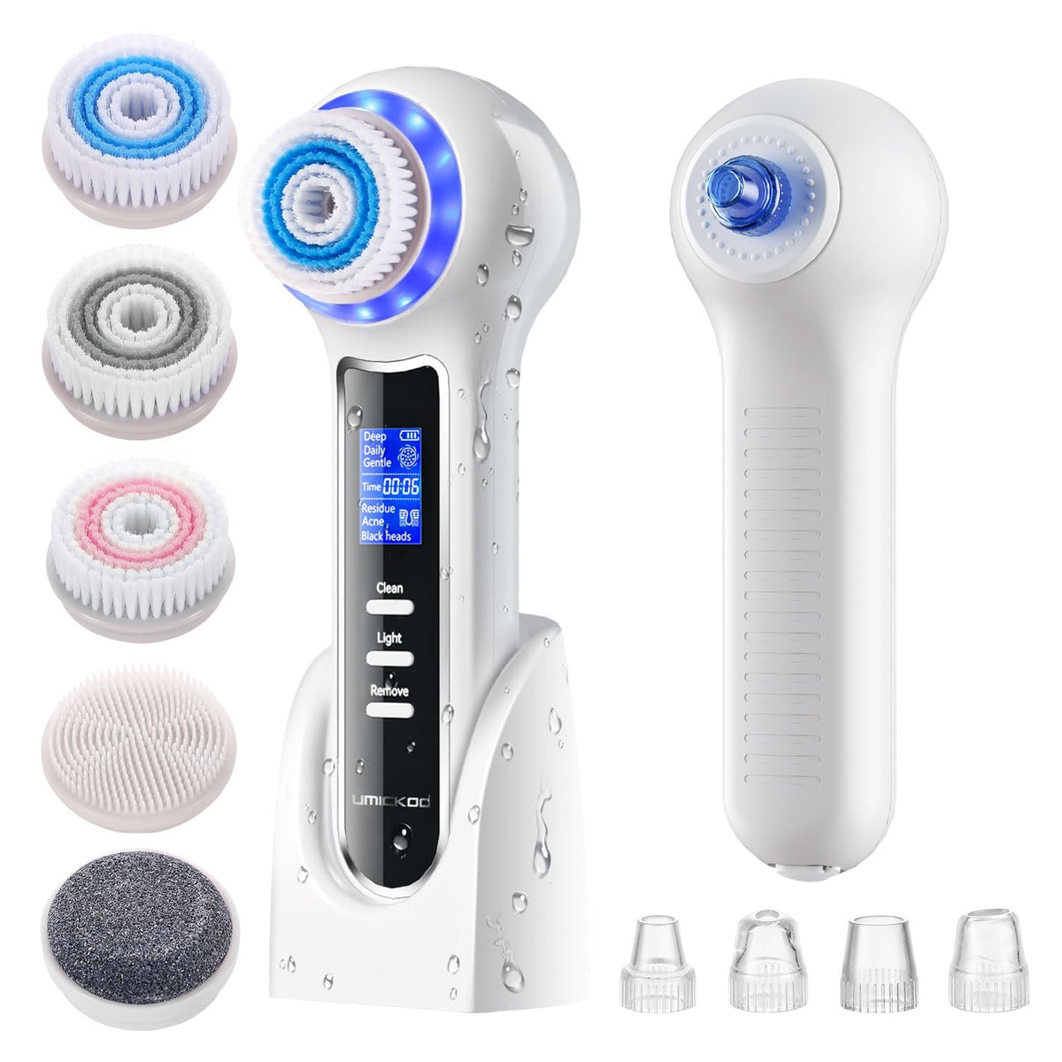 Rechargeable 3-in-1 Facial Cleansing Brush & Blackhead Remover System