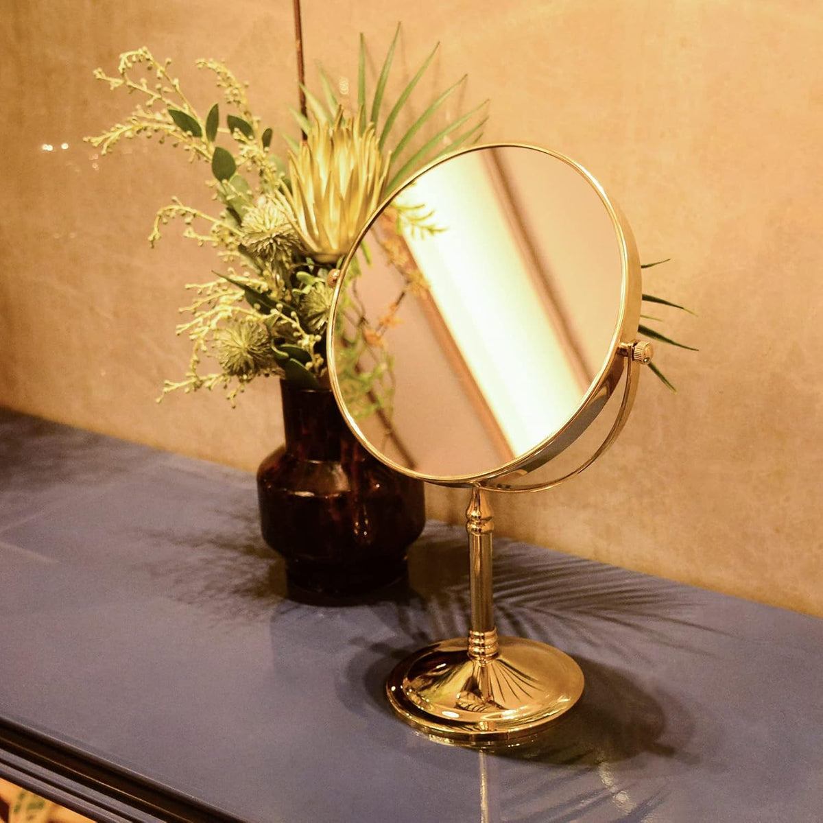 Makeup Mirror 10x Magnification Tabletop Two-Sided Vanity Mirror