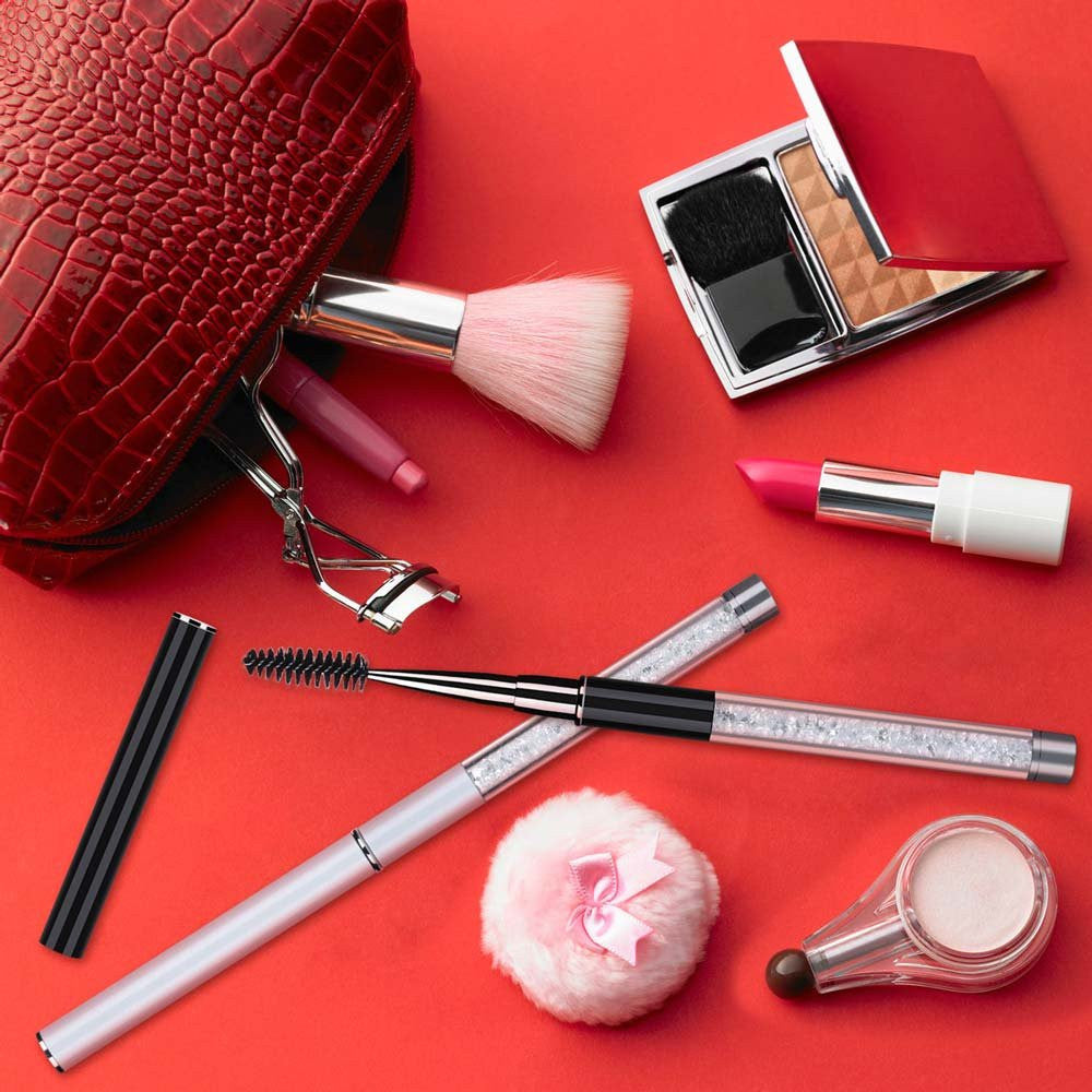 Reusable Eyelash & Brow Brush Set with Cap - Soft Spoolies for Mascara & Styling