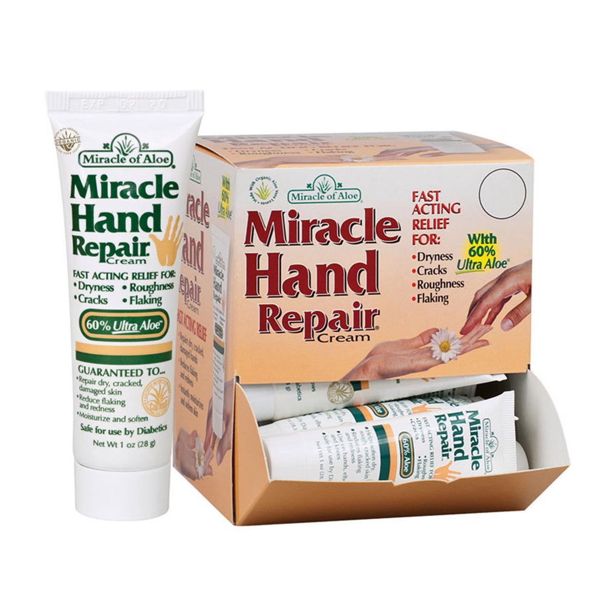 Hand Repair Cream with Aloe Vera - Moisturizing Hand & Skin Care, 1 oz, Pack of 12