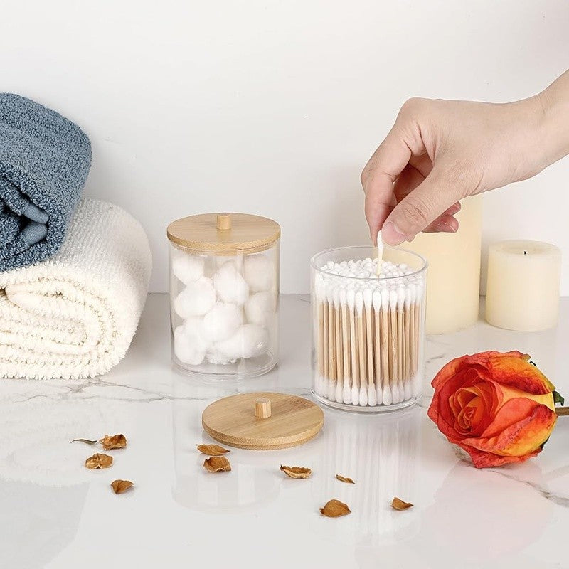 Acrylic Bathroom Storage Jar with Lid - Multiple Sizes & Shapes