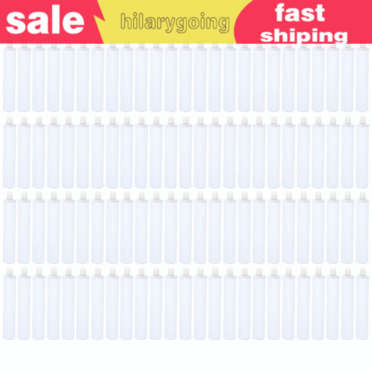 100ml Aluminum Toothpaste Tubes with Needle Cap - 100 Pack