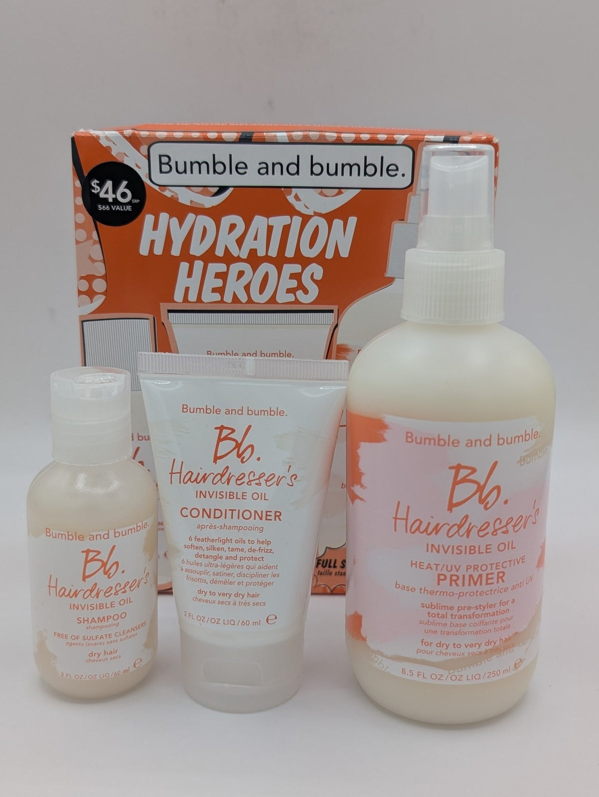 Bumble and Hydration Heroes 3pc Invisible Oil Shampoo Conditioner