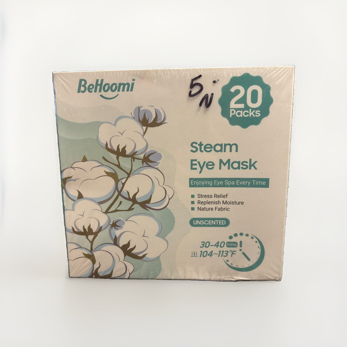 Steam Eye Mask Unscented 20 Pack Self-Heating Disposable Stress & Dry Eye Relief