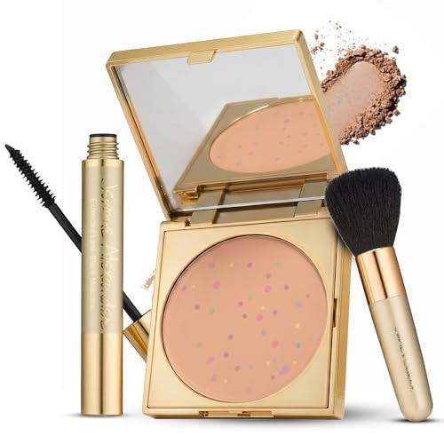 Mineral Powder Foundation Set for Mature Skin - 4 Pieces, Medium Shade