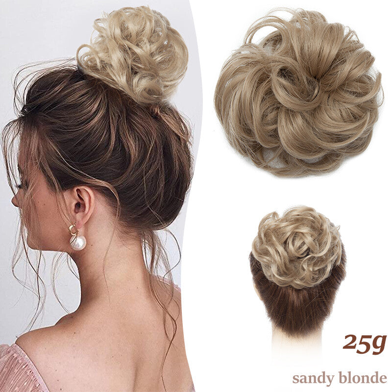 Thick Curly Messy Bun Hair Piece - Synthetic Hair Extensions for Updo & Volume