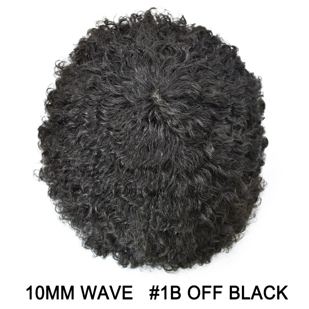 Full Poly Skin Hair System for Men - Afro Wavy & Curly Replacement Toupee