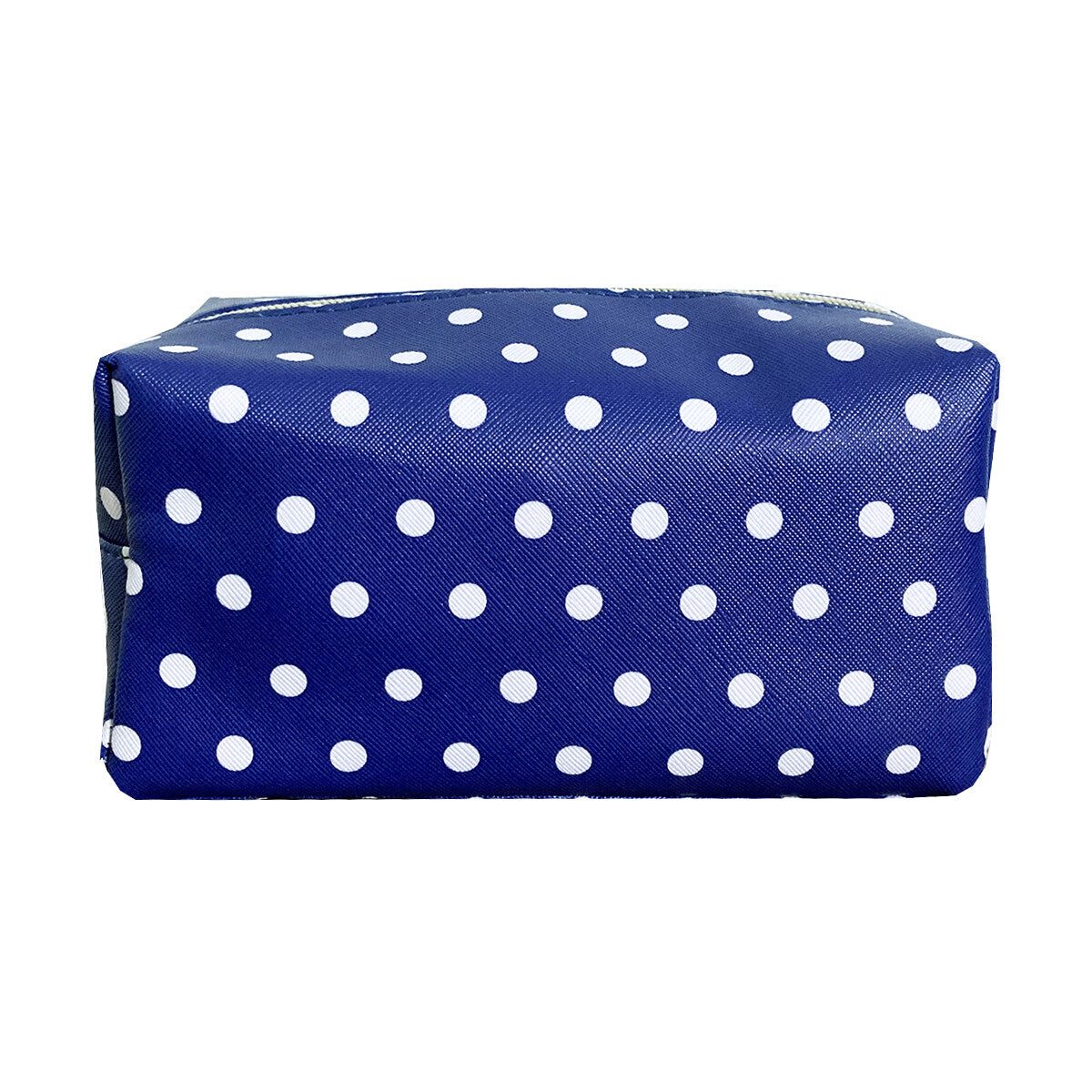Polka Dot Cosmetic Bag Travel Organizer 7-Inch PVC Blue