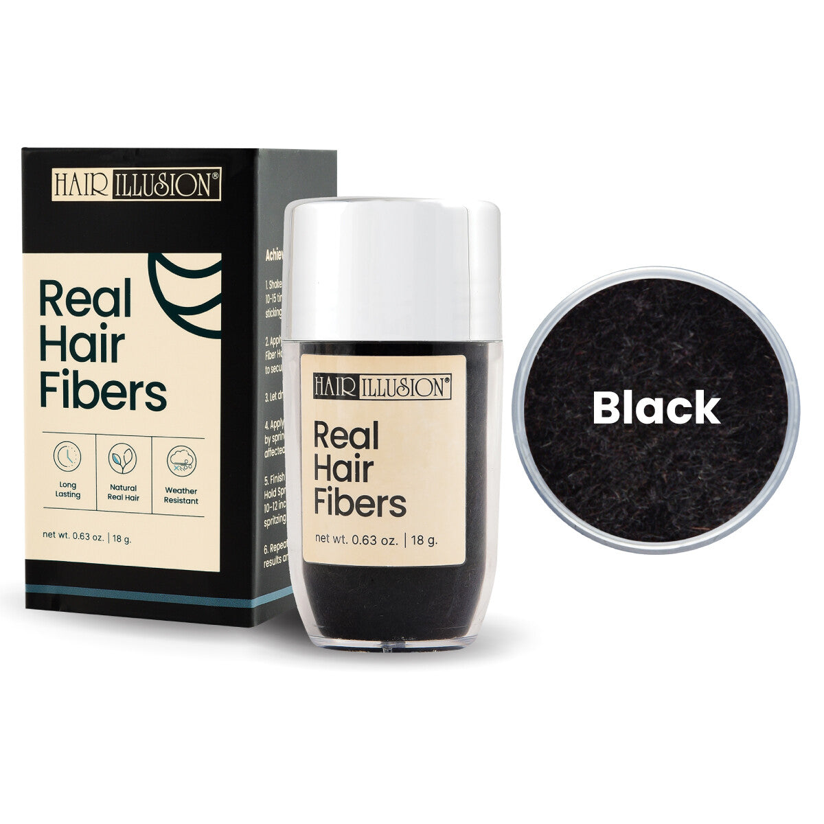 Real Hair Building Fibers - 18g Instant Thickener