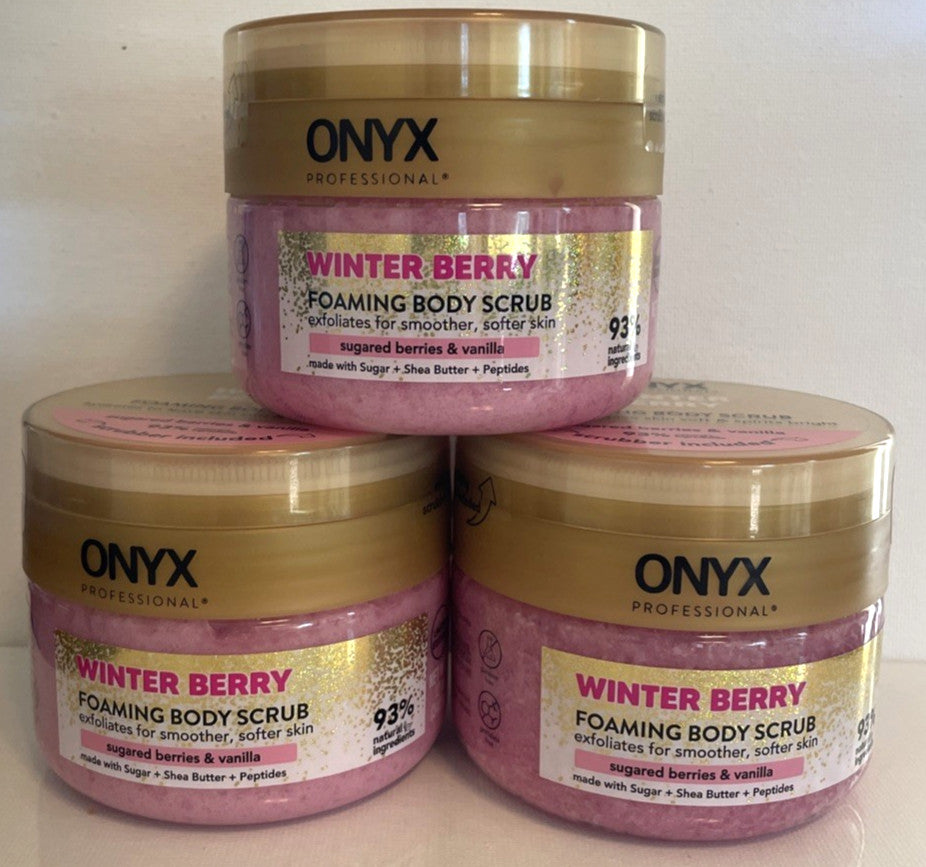 Lot of 3 Onyx Professional Winter Berry Foaming Body Scrub with
