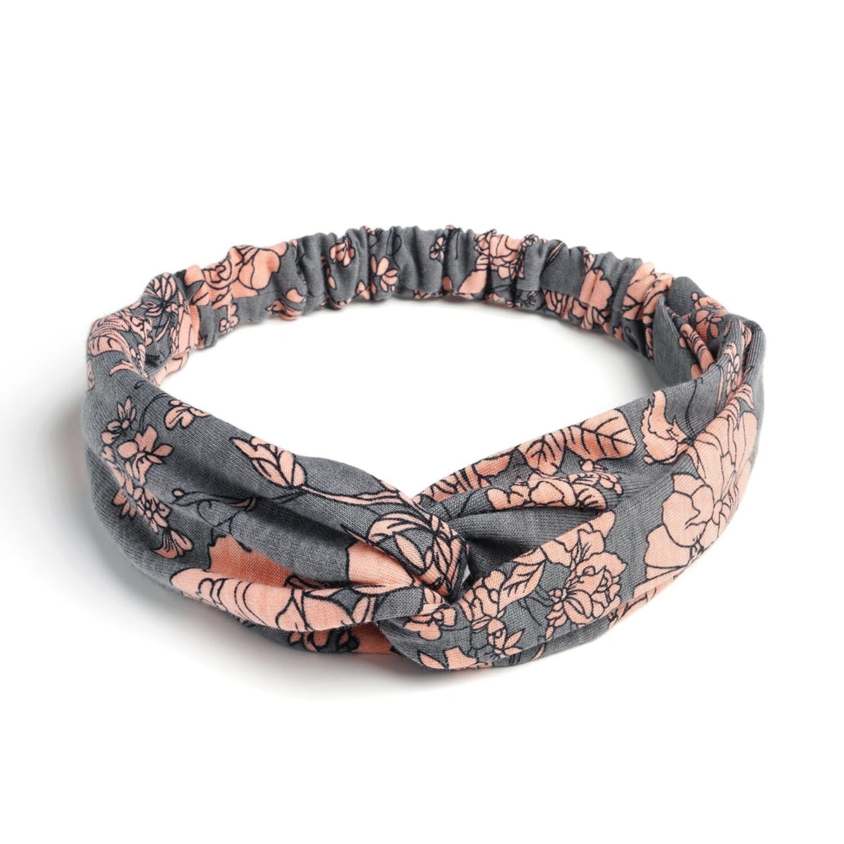 Elastic Knotted One Size, Cross Floral : Green, Grey, Blue, Burgundy