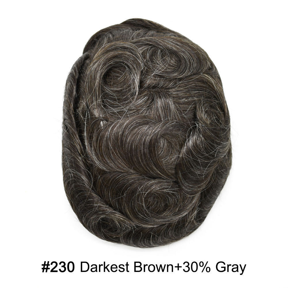 Ultra Thin Skin Hair Replacement System for Men - Natural Hairpiece, 6-10" Sizes & 68 Colors