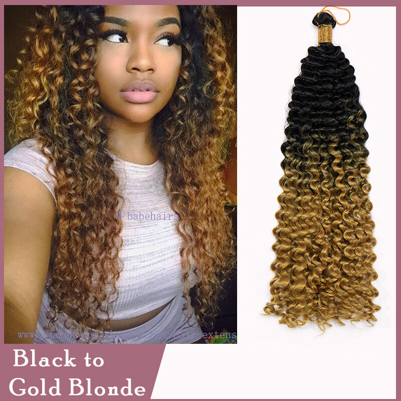 Deep Water Wave Braids Crochet Hair Extensions - Ombre & Curly Lengths