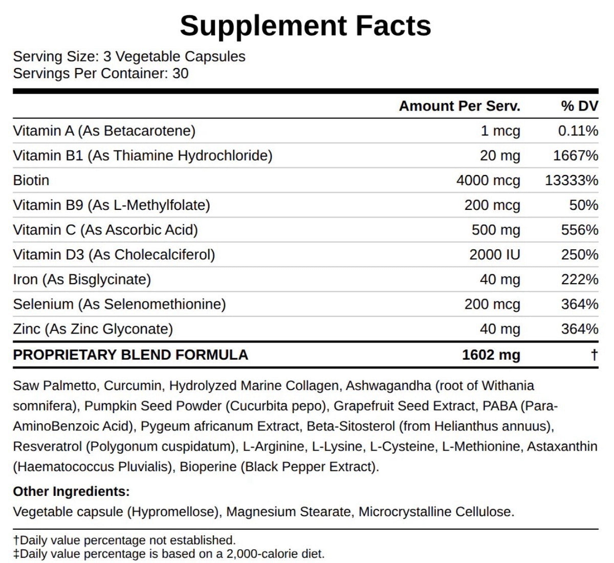 Hair Growth Supplements – Natural, GMO-Free Formula