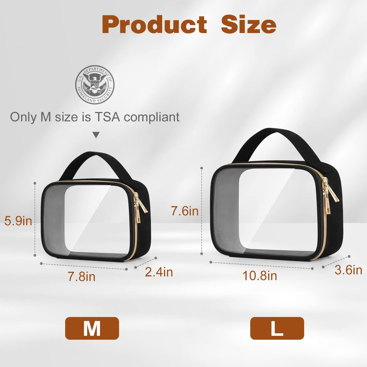 Clear Toiletry Bag 3 Pack with Handles - Waterproof Makeup & Travel Organizer